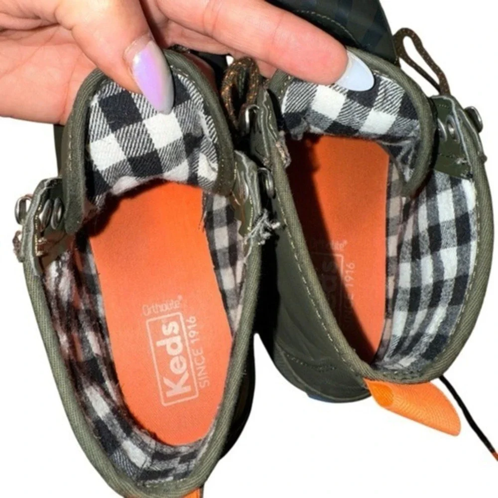 Keds Rain Scout Splash Boots Womens 7 Pre-Owned Ankle Green Water Resistant Lace
